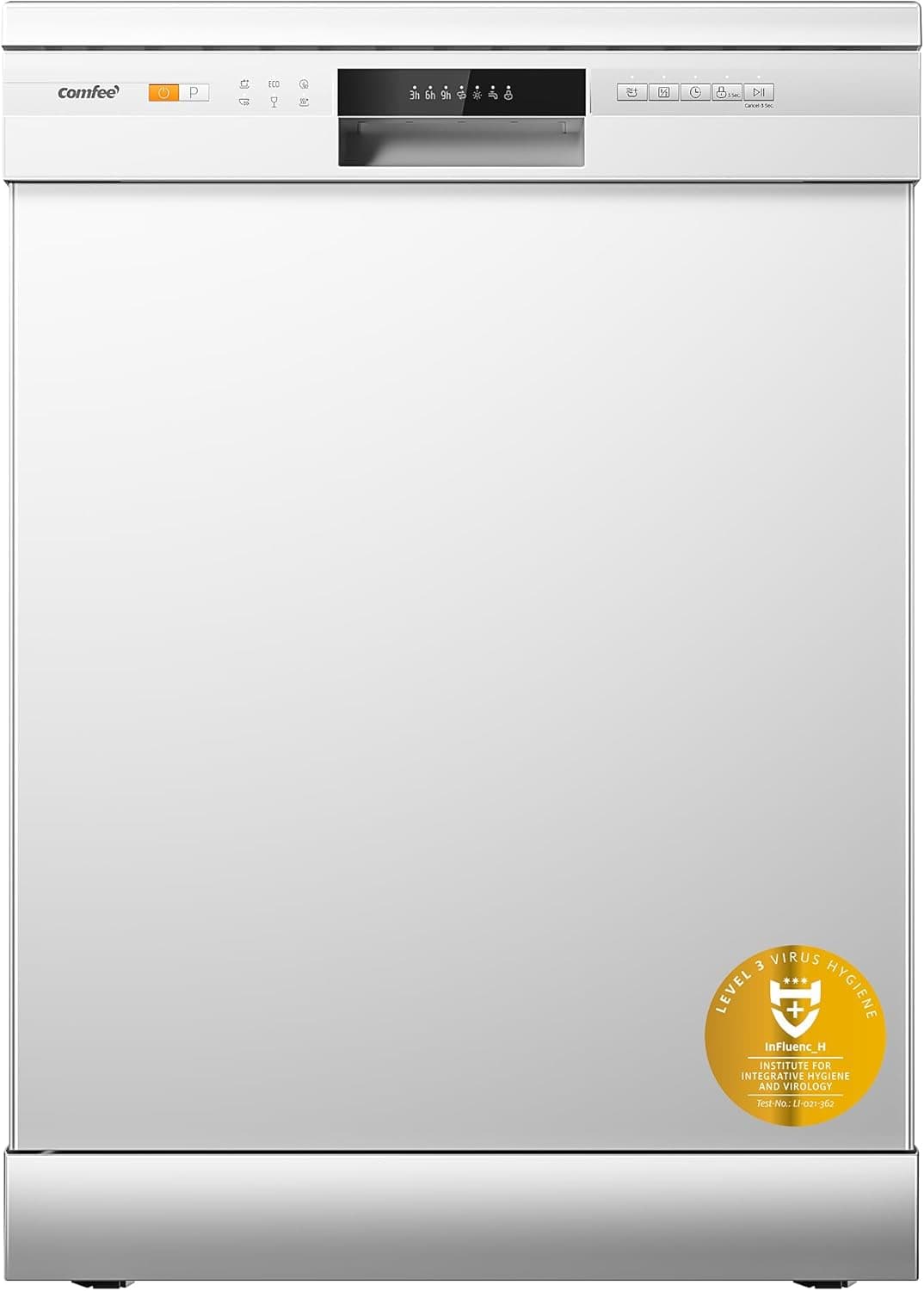 COMFEE ' CDWPF1201PW-WE-EU Lava-louças de instalação livre, 60 cm, 49 dB com 12 talheres, 8 programas controlo por botão ou telefone, branco