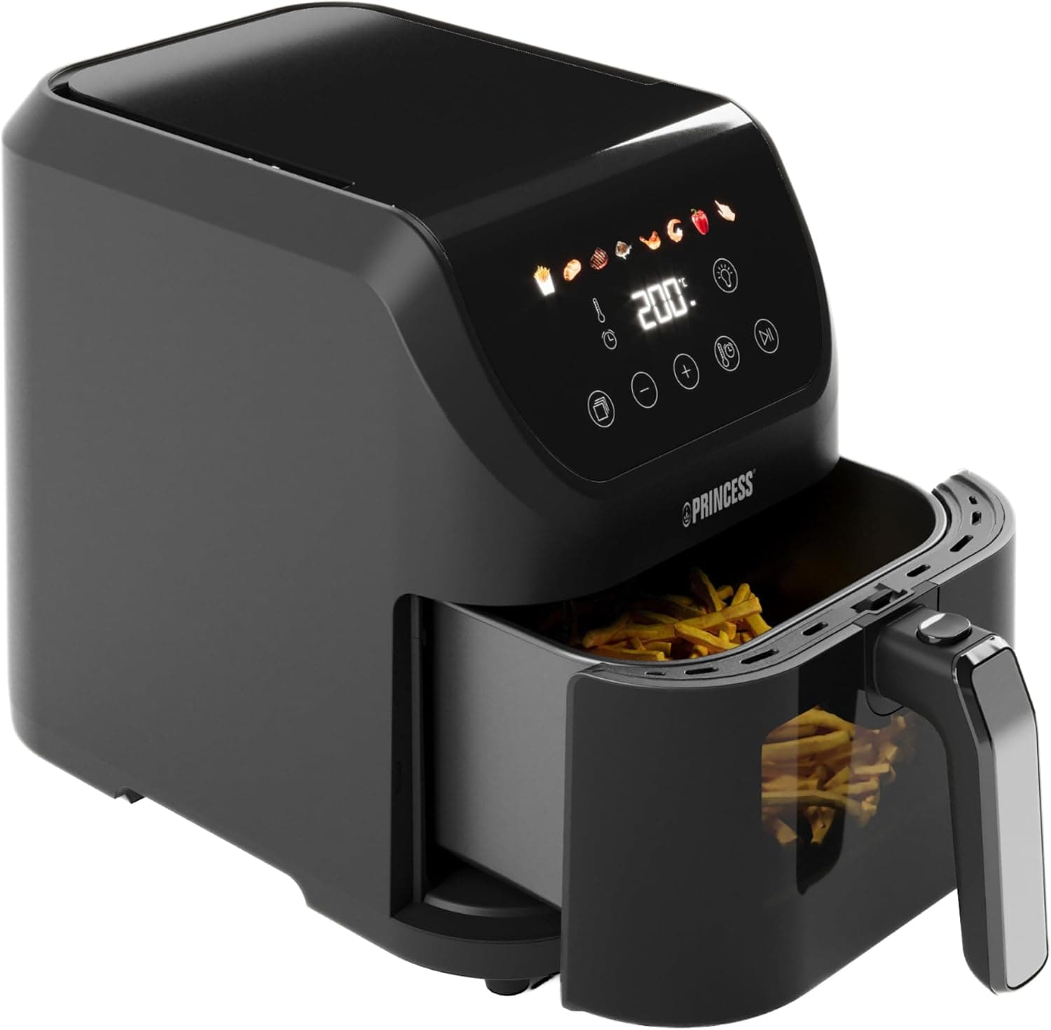 Princess Slim Airfryer 5L | Fritadeira sem óleo compacta com 8 programas e peças laváveis na máquina