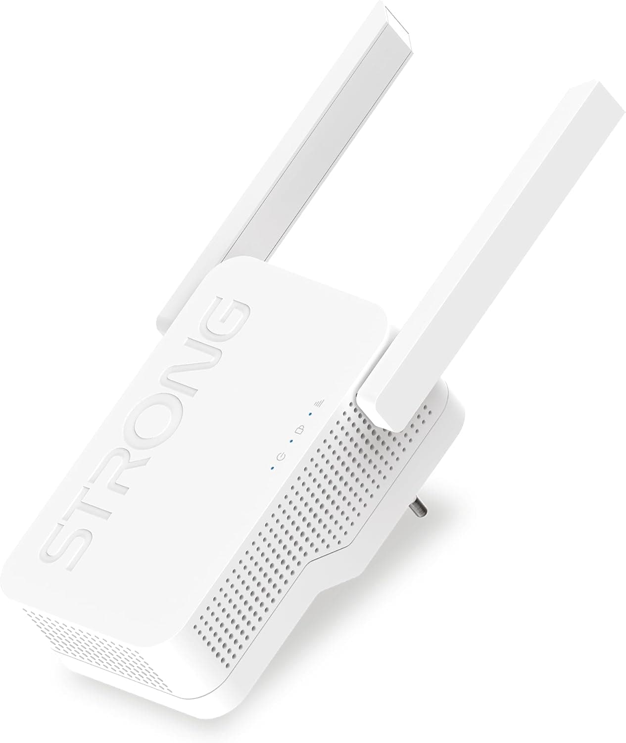 STRONG - WiFi Amplificador - Repetidor WiFi 6 AX1800 Mbps - Compatible con Box/Router - 1 Puerto Gigabit Ethernet WAN/LAN- Doble Banda 2,4 GHz + 5 GHz - 2 Antenas Externas - Blanco