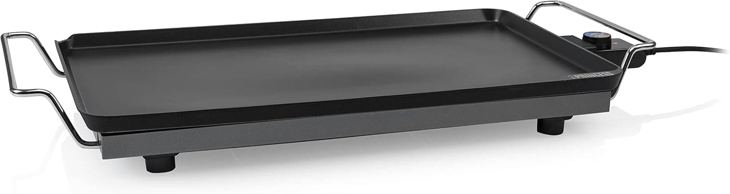 Princess 102325 Table Chef XXL Classic, revestimento antiaderente de camada dupla, 2500 W, superfície de 60 x 36 cm, alças frias ao toque, temperatura regulável, para 4 a 6 pessoas, cor preta 