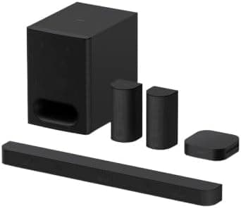 Sony Bravia Theatre System 6, 5,1 ch Som envolvente, 1000 W, altifalantes traseiros e subwoofer incluído, Dolby Atmos, DTS: X, Voice Zoom 3 com IA (com BRAVIA TV), DSEE, Multi Stereo Mode, fácil