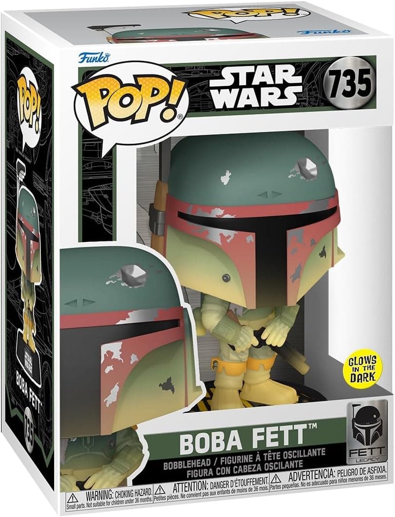 Funko Pop! Star Wars: FL - Boba Fett - Brilha no escuro - Figura de vinil colecionável 