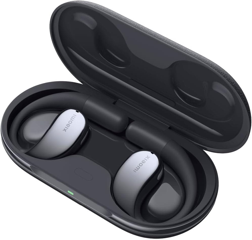 Xiaomi OpenWear Stereo Auriculares sem fios, cancelamento de ruído, driver dinâmico, microfone duplo, 7,5 horas de autonomia e 38,5 horas com o estojo de carregamento, Cosmic Grey