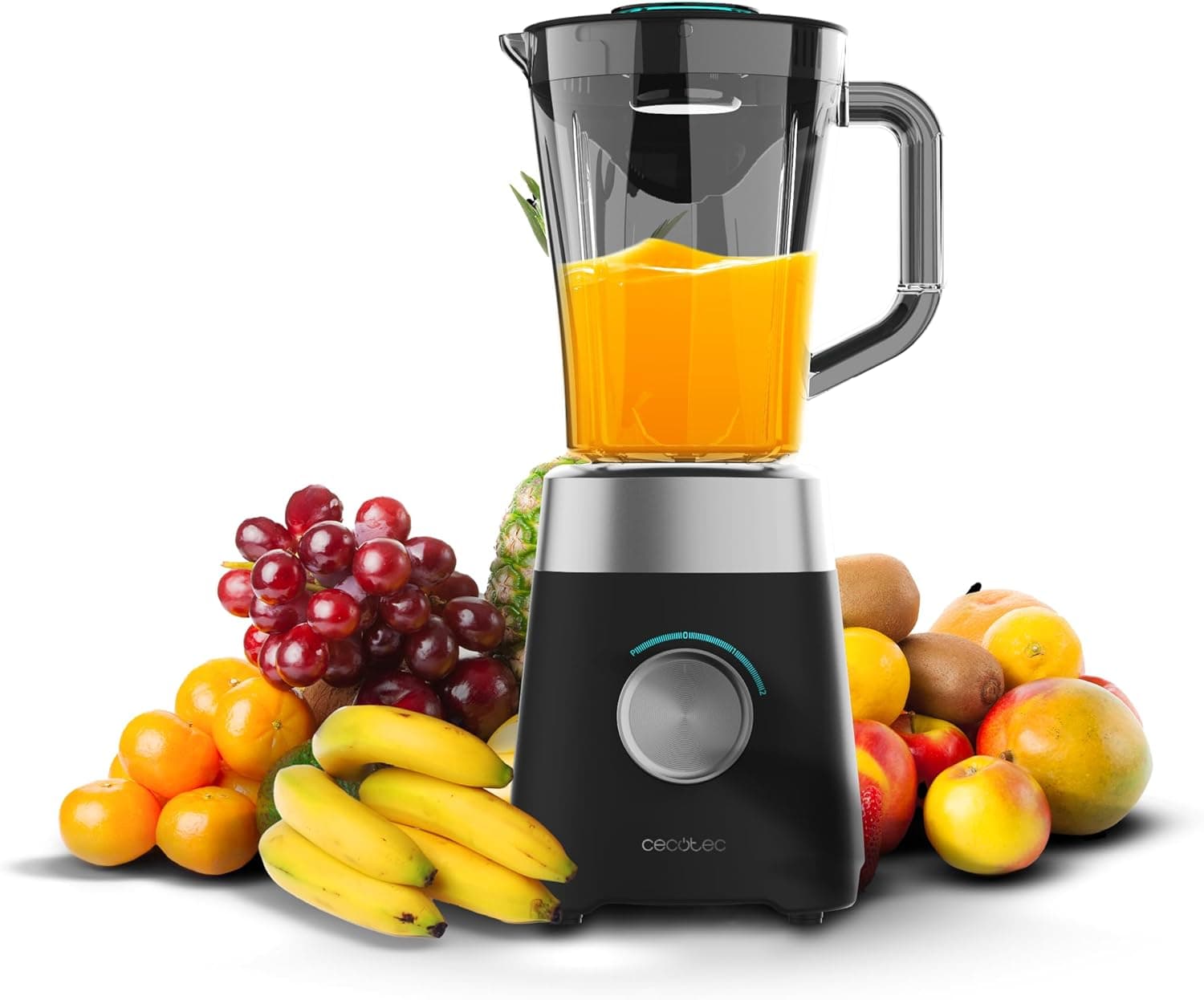 Cecotec Liquidificadora Power Black Titanium 1300 Max B. 1300 W, 2 velocidades, lâmina de 4 folhas de titânio preto e jarro de 1,5 l de capacidade, função de pulso tritura e pulverização, picador