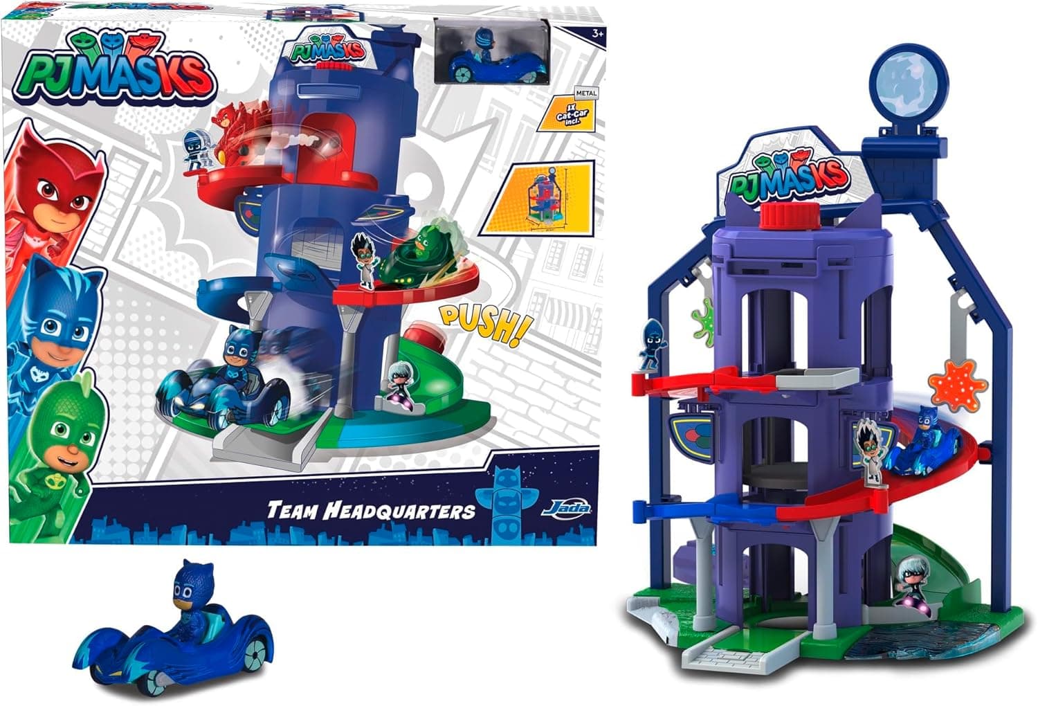 Quartel geral 3 níveis de PJ Mask com carro (Simba 3145000)