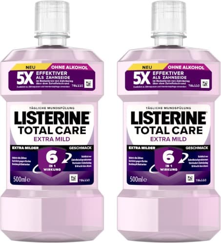 LISTERINE Total Extra Mild, 500 ml x 2