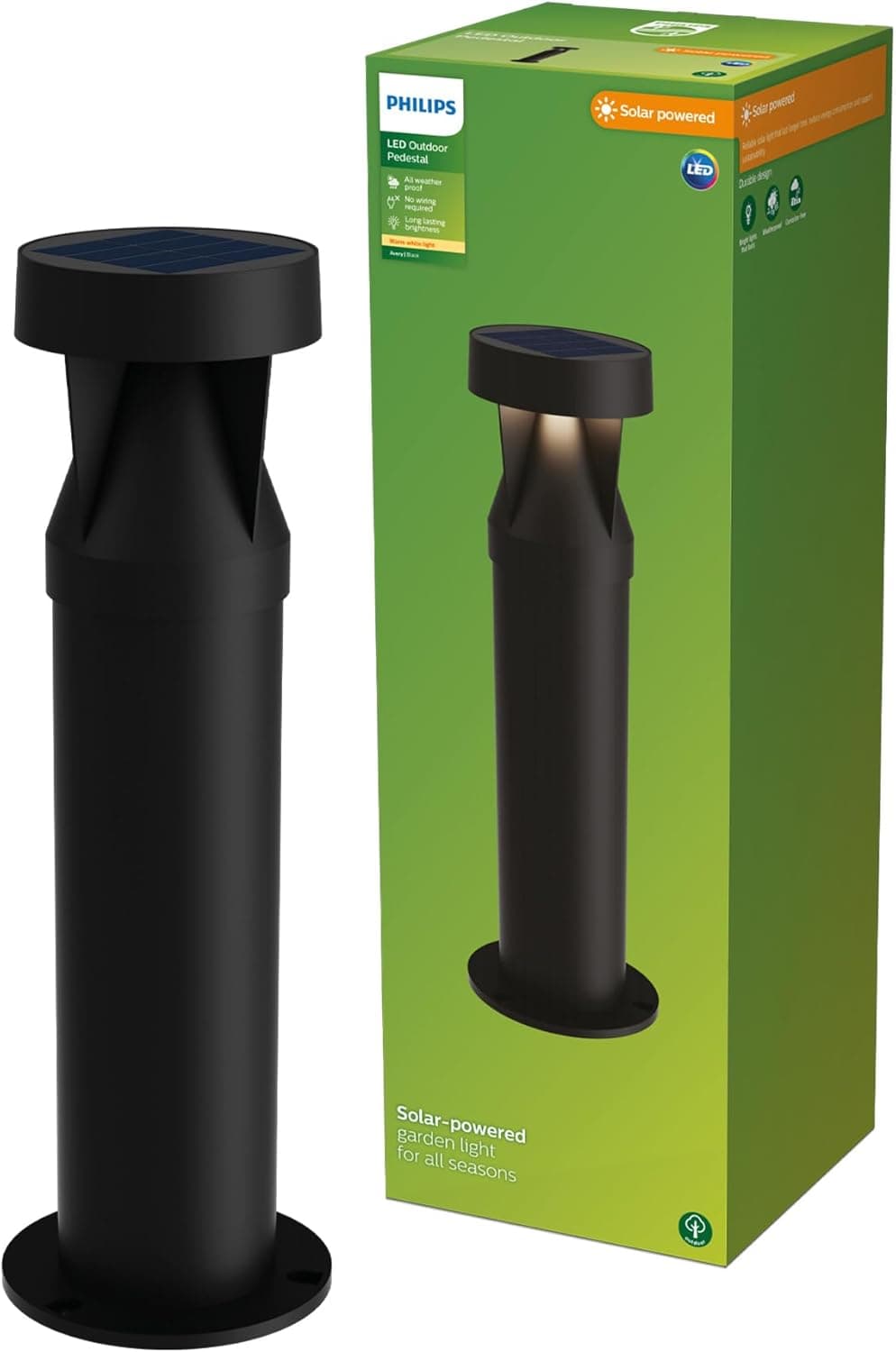Philips Avery Bolardo de exterior, 2700 K, 200 lm, preto