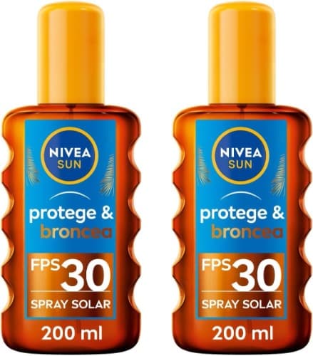 NIVEA SUN Protege & bronze óleo solar FP30, 200 ml x 2