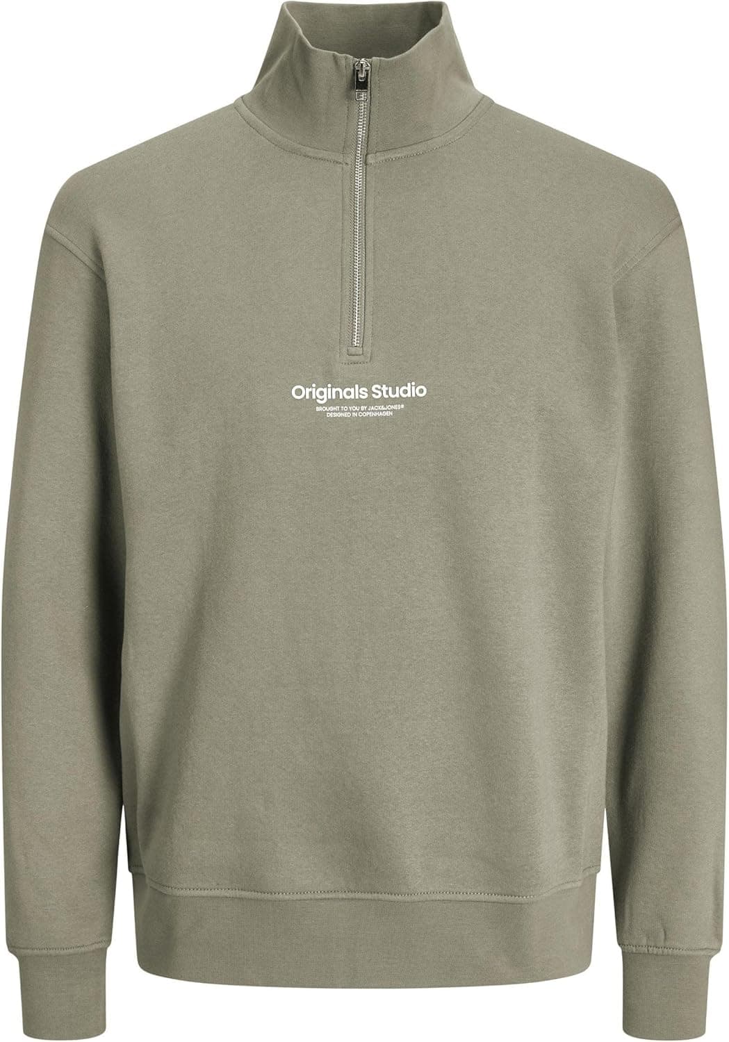 Jack & Jones Sweatshirt de meia zip com texto, camisola