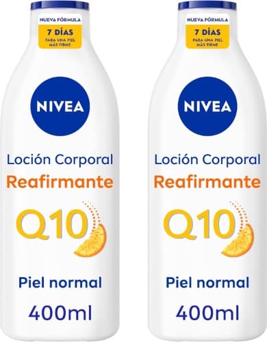 NIVEA Q10 Firming | Loção corporal reafirmante com colagénio, vitamina C e hidratação 72 h para pele normal, 400 ml x 2