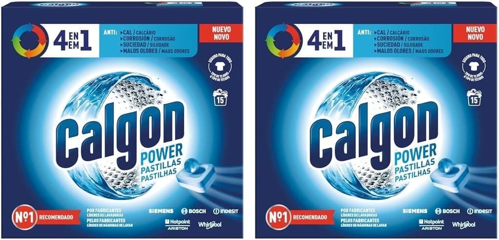 Calgon Powerball Comprimidos - anticalcário para a máquina, elimina odores e sujidade, em formato de comprimidos, 15 unidades (embalagem de 2)