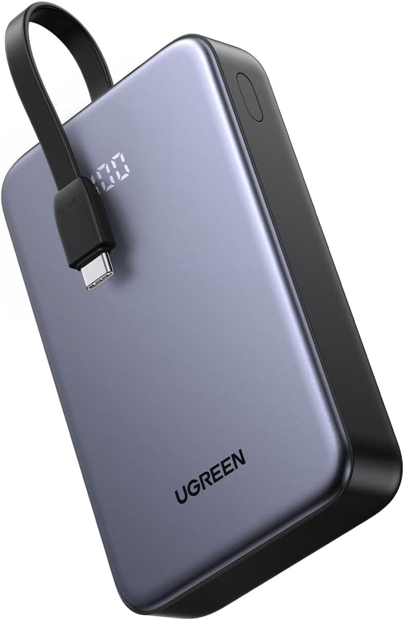 UGREEN Power Bank 20000 mAh 22,5 W, bateria externa com cabo USB-C integrado