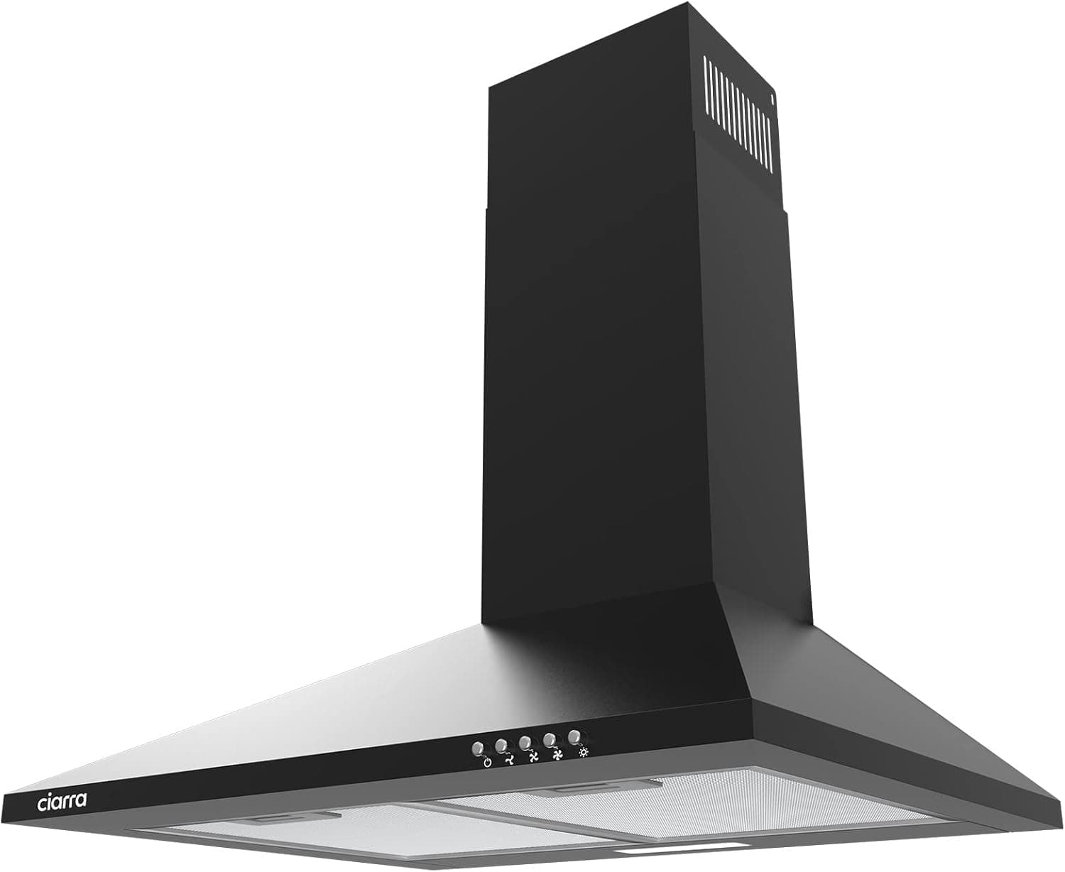 CIARRA CAB6201A Sino de parede classe A 60 cm 370 m³/h 70 W - 3 velocidades - controlo por botões - preto