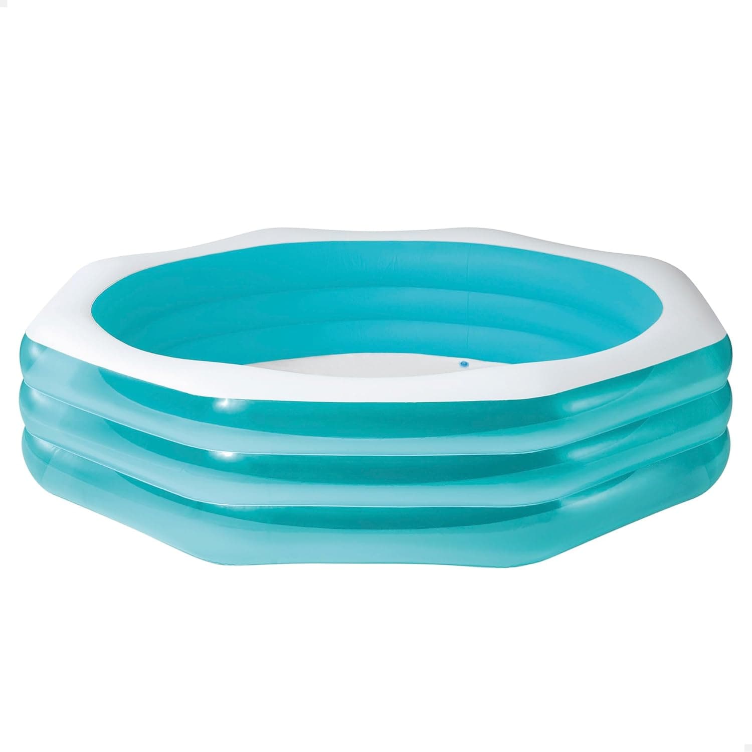 Intex, Piscina insuflável familiar, forma octogonal, 254 x 254 x 56 cm, 999 litros, de vinil resistente, 3 câmaras de ar, tampa de escoamento, inclui adesivo de reparação, piscinas para crianças, 6