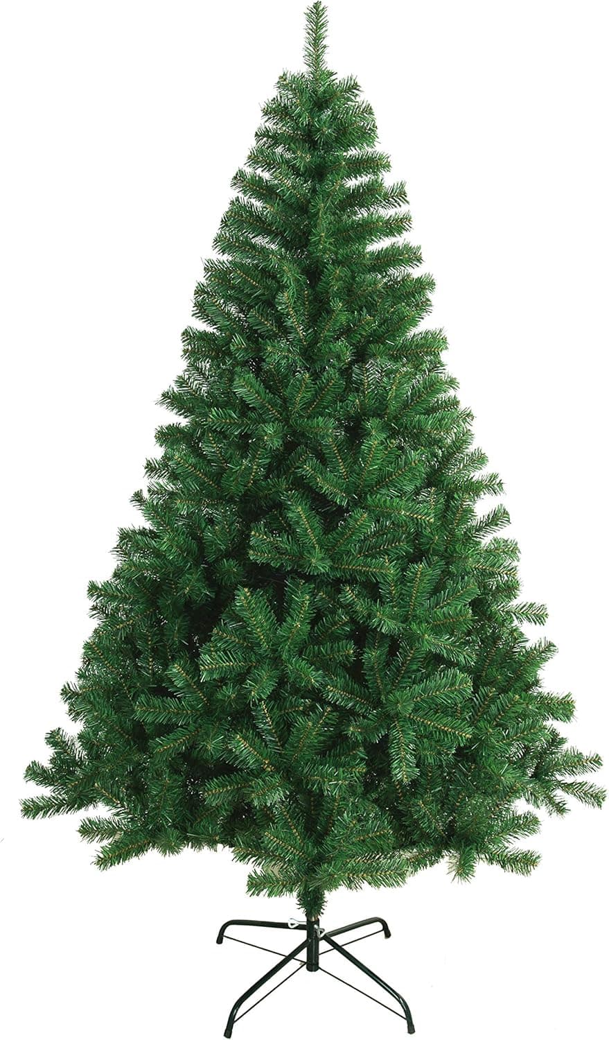 Árvore de Natal artificial extra enchimento, árvores com folhas de espumilhão de 150 cm a 300 cm de primeira qualidade, super natural C / suporte metálico. (verde, 180 cm 617 Tips)