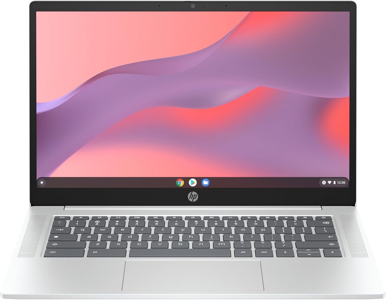 HP Chromebook 14a-nf0001ns Computador portátil FHD de 14", Intel N100, 8 GB RAM, 128 GB eMMC, ChromeOS, prateado - teclado QWERTY espanhol