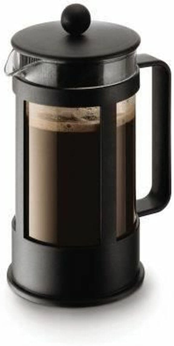 Bodum Kenya Cafeteira êmbolo, aço inoxidável vidro de borosilicato plástico, preto, larguras