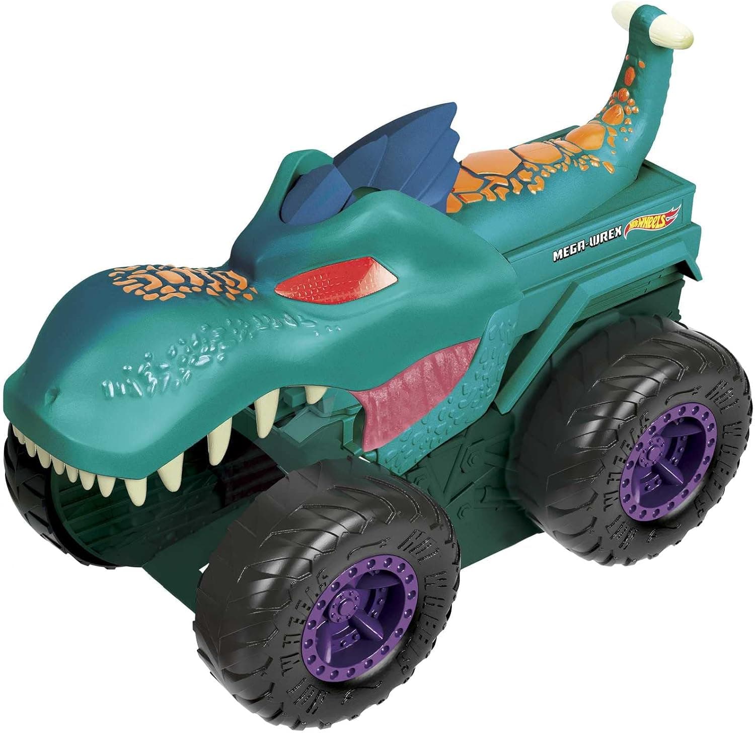 Hot Wheels Mega Wrex GYL13 | Monster Truck com luzes, sons e 1 veículo die-cast incluído