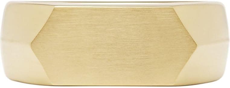 Fossil Anel para homem, tudo empilhado em tom dourado aço inoxidável Signet anel