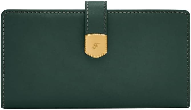 Fossil Lennox | Carteira feminina em pele verde estilo casual