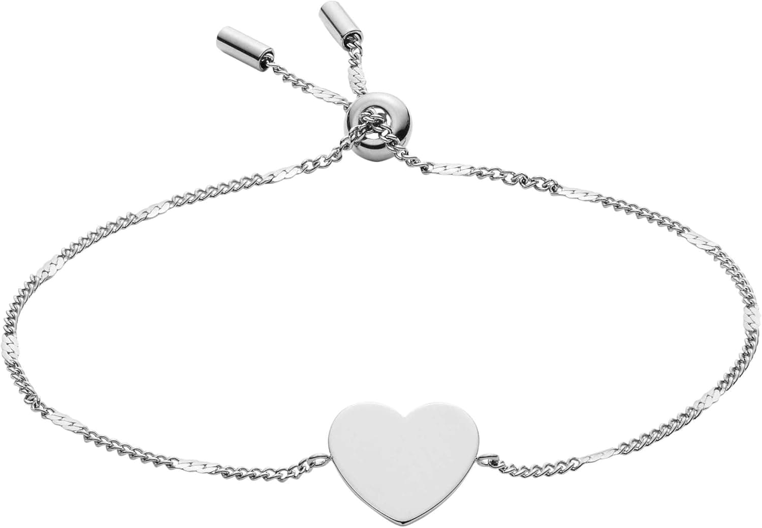 Fossil Vintage Iconic pulseira de aço para mulher com fecho deslizante ou anel elástico