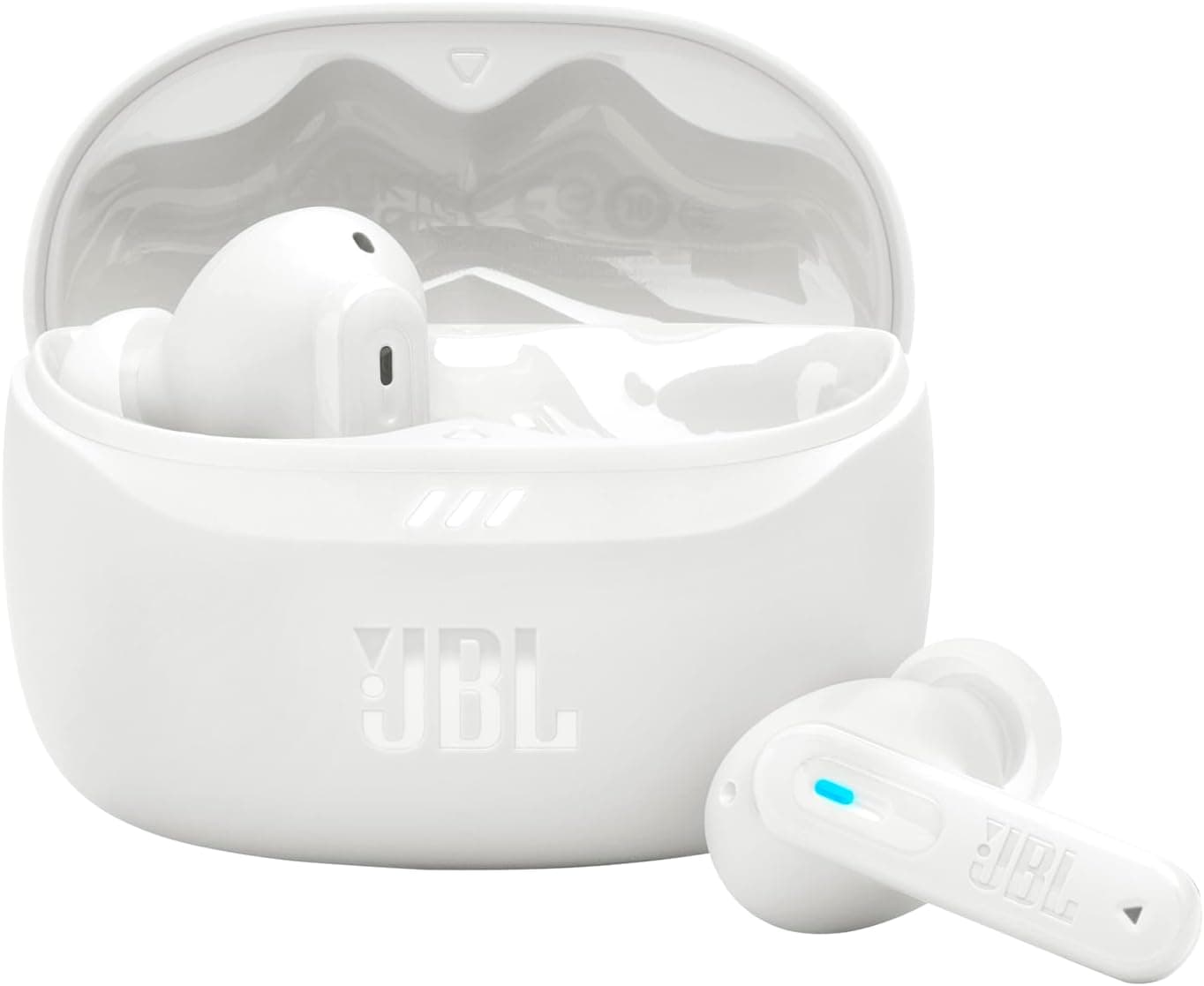 JBL Tune Beam 2, auriculares sem fios com cancelamento de ruído e Bluetooth, até 48 horas de autonomia, IP54 resistentes à água e ao pó, conexão multiponto e design ergonómico, branco