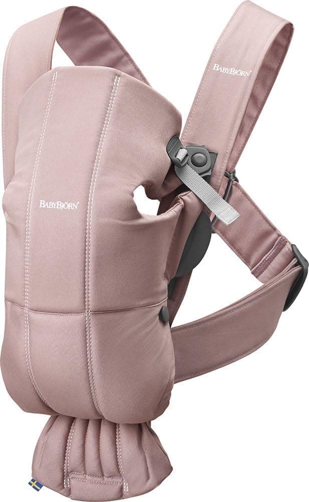 BabyBjörn Mochila porta-bebé mini, tecido, rosa pálido