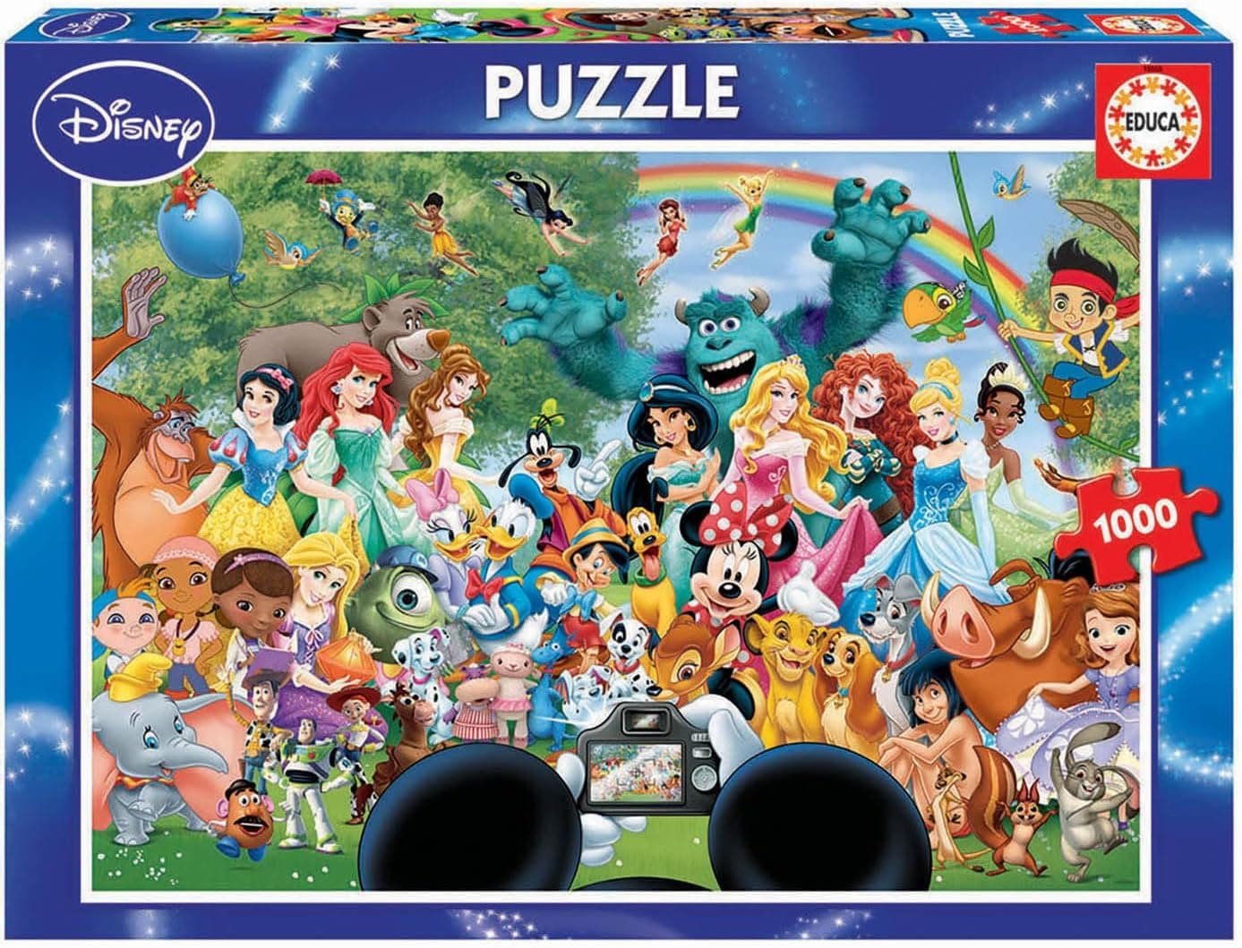 Educa The Wonderful World Disney II | Puzzle de 1000 peças com princesas e personagens Disney para adultos