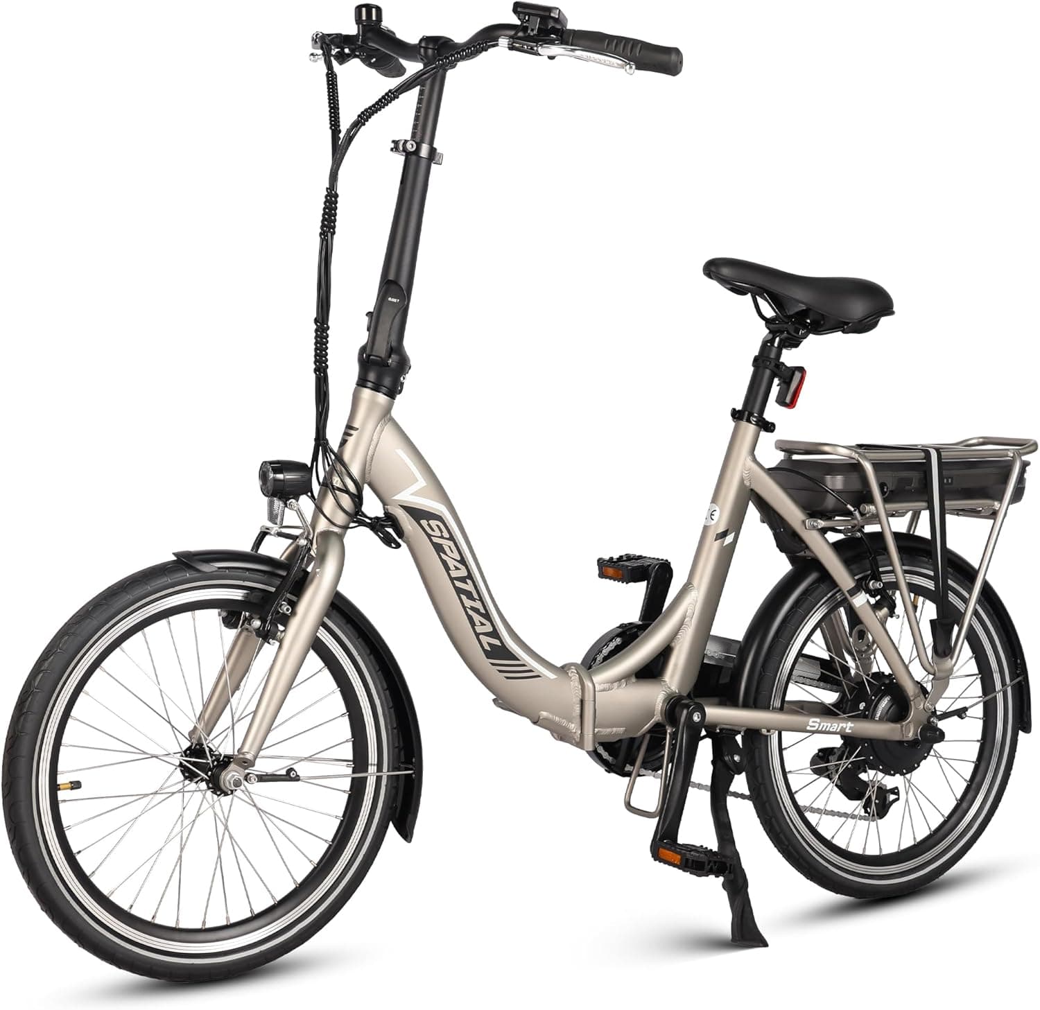 Bicicleta elétrica SPATIAL, bicicleta elétrica dobrável de 20 polegadas, motor de 40 Nm e 250 W, bateria de 36 V e 374,4 Wh, 7 velocidades, bicicleta elétrica urbana para adultos, homens e mulheres