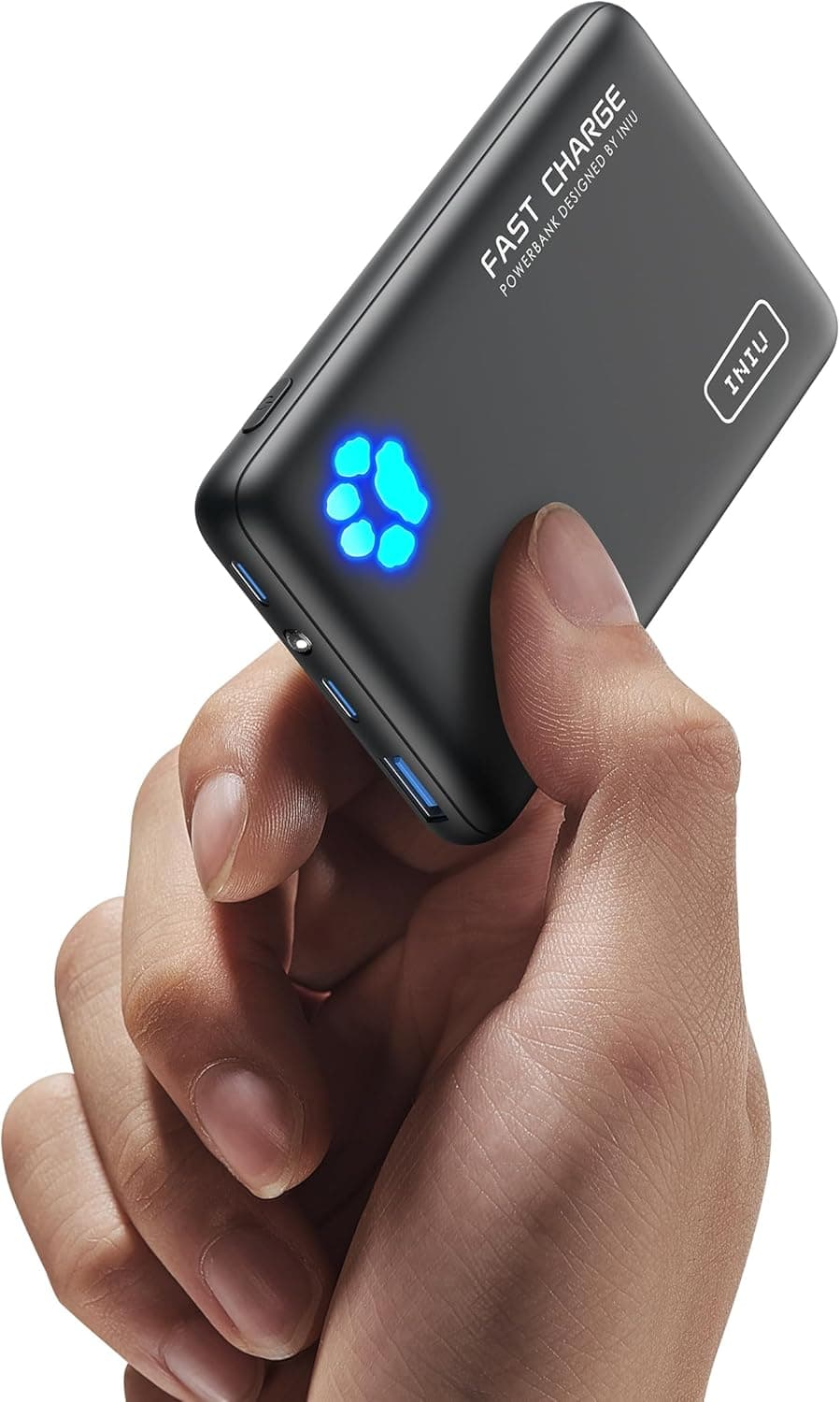 INIU Power Bank, 22,5 W PD3.0 o mais leve 10000 mAh bateria externa, carregamento rápido USB C Input & Output bateria portátil com lanterna