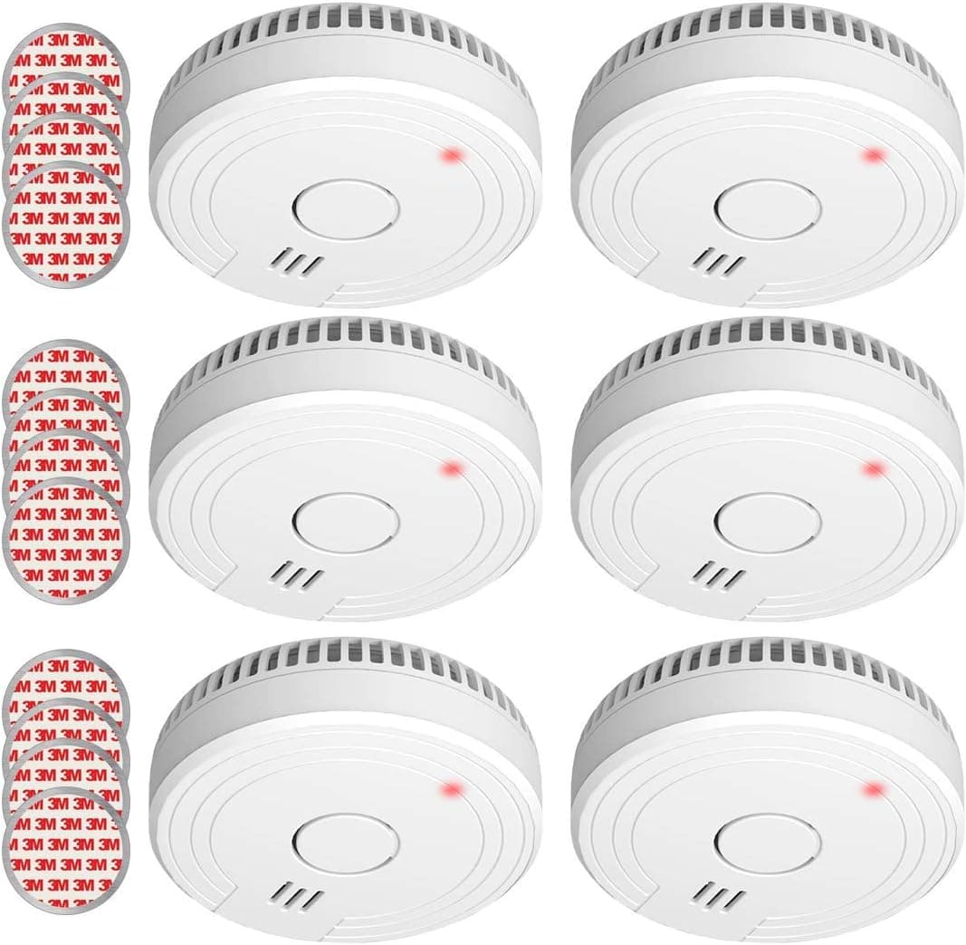 ELRO FS1805M Detector de fumo com bateria de 5 anos, branco, 6 peças