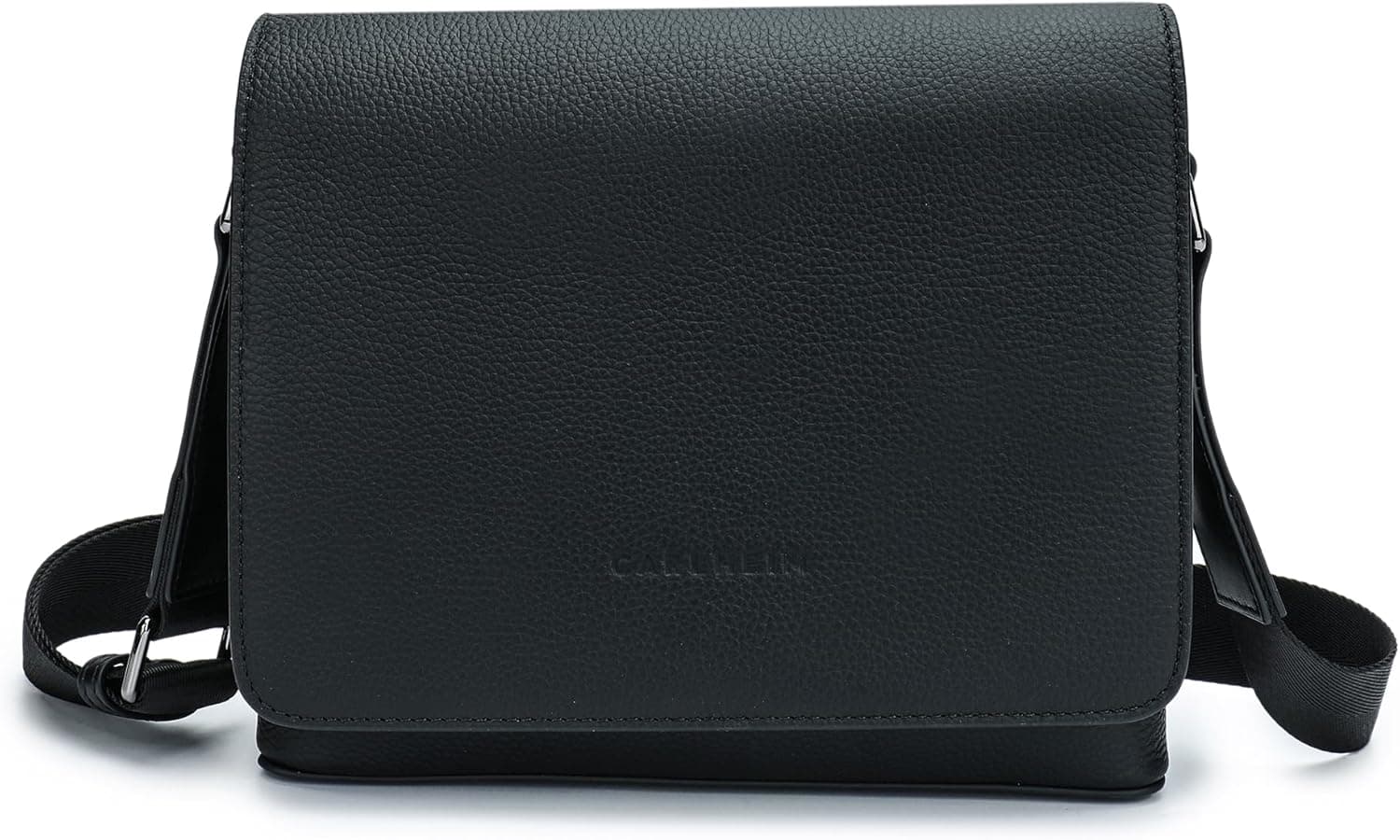 Carlheim Bolsa crossbody (cross-wear), couro genuíno, preto