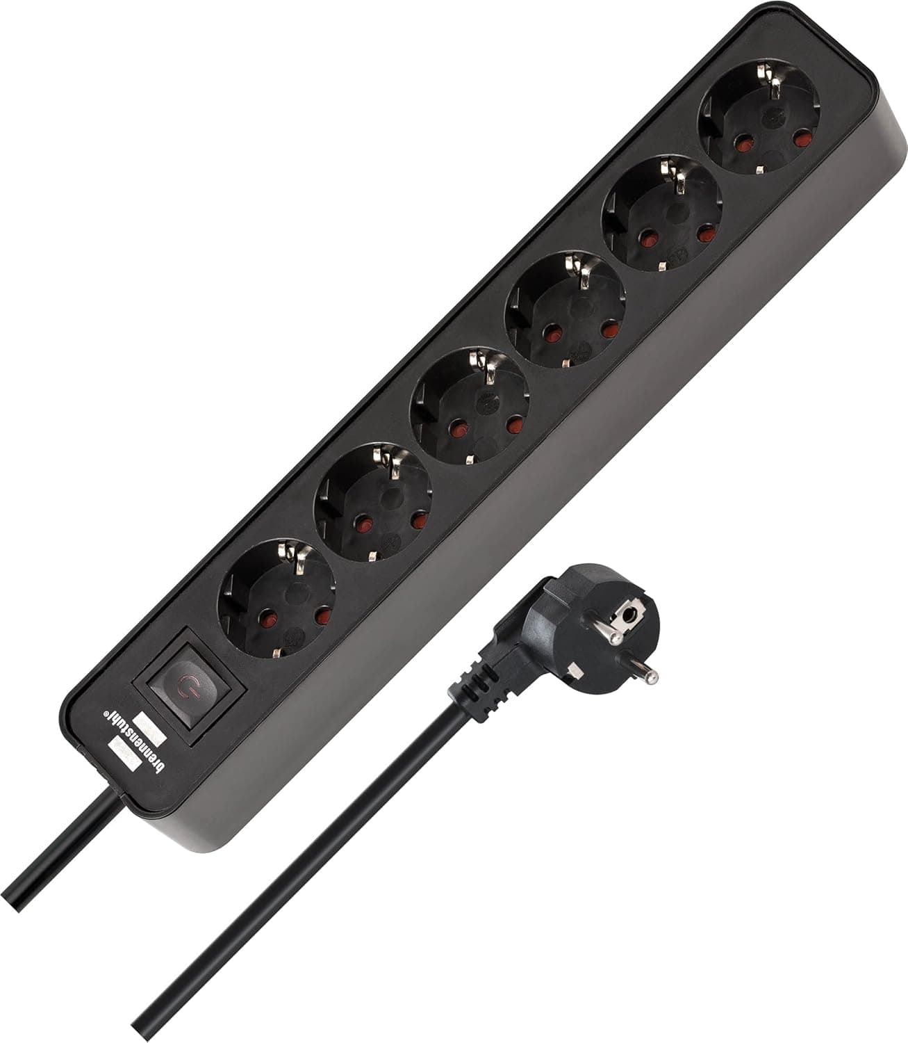 Brennenstuhl Extensão de tomadas com 6 tomadas corrente (cabo de 1,5 m, com interruptor) preto