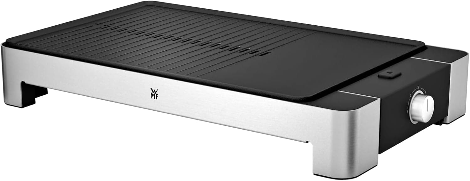 WMF Lono | Grelhador elétrico de mesa 2300 W com placa removível antiaderente e regulação de temperatura