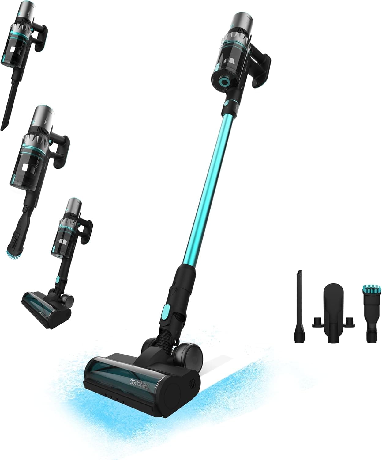 Cecotec Aspirador vassoura sem cabo Conga Rockstar 2500 Thunder Powerhead. 400 W, 120 AW, Autonomia, 65 minutos, em modo ecológico, escova anti-emaranhados, tubo rígido, acessório 2 em 1 móveis e