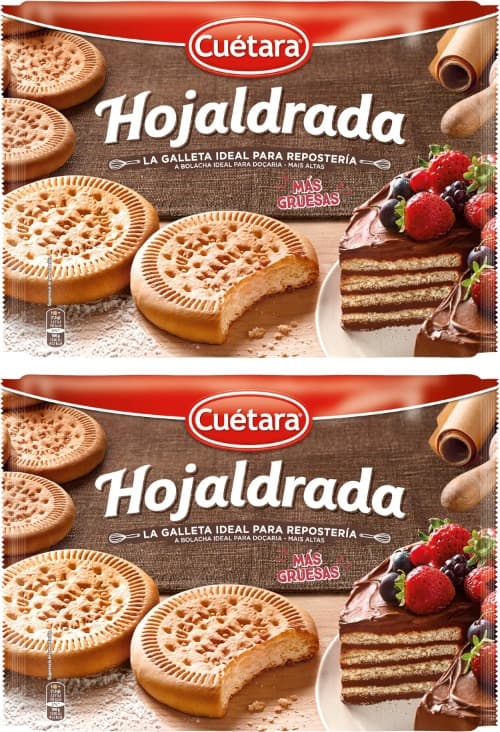 Cuetara folhada caixa de bolachas - embalagem de 10 x 60 g - total: 600 g x 2