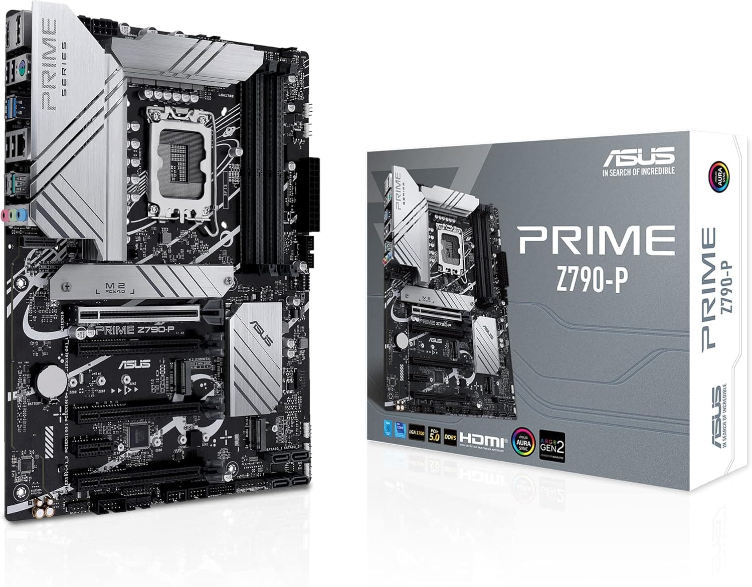 ASUS PRIME Z790-P Placa mãe Intel LGA 1700 ATX (PCIe 5.0, três M.2, VRM de 14+1 fases, DDR5, LAN de 2,5 Gb, USB 3.2 Gen 2 tipo C, USB 3.2 Gen 2 tipo C frontal, Thunderbolt 4, Aura S ync)