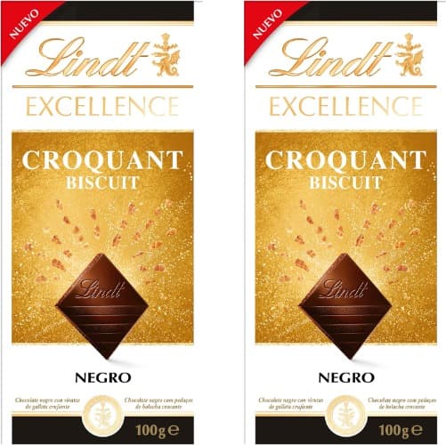 Chocolate Lindt Excellence Croquant Biscuit, 100 g x 2