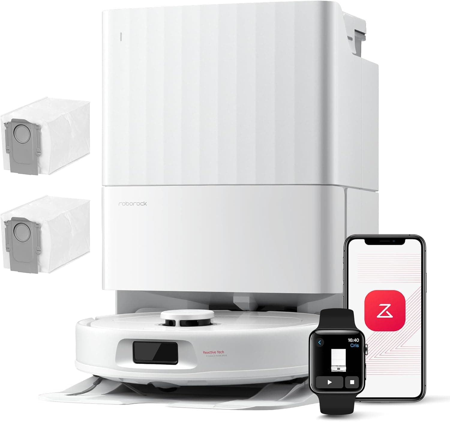 Roborock QV 35A Set | Robot aspirador com dupla mopa giratória, potência de sucção 8000 Pa e navegação inteligente