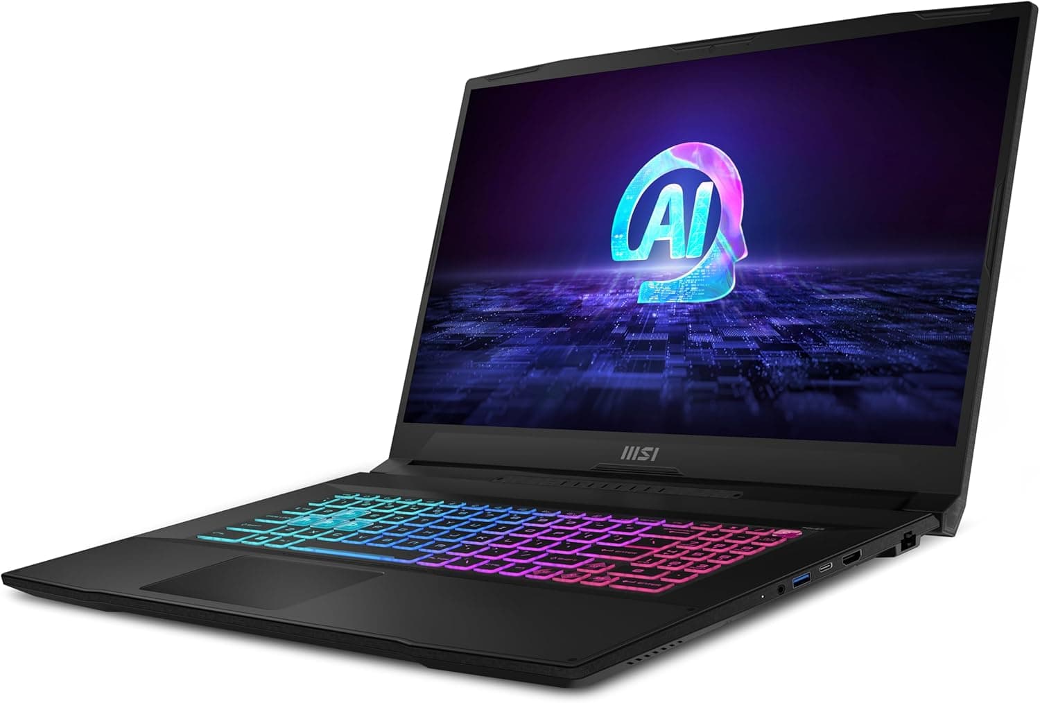 MSI Katana A17 AI B8VG-874XES Computador portátil Gaming 17,3" QHD, 240Hz (AMD Ryzen 9 8945HS, 32 GB RAM, 1TB SSD, RTX 4070, Free Dois) Black - teclado QWERTY espanhol