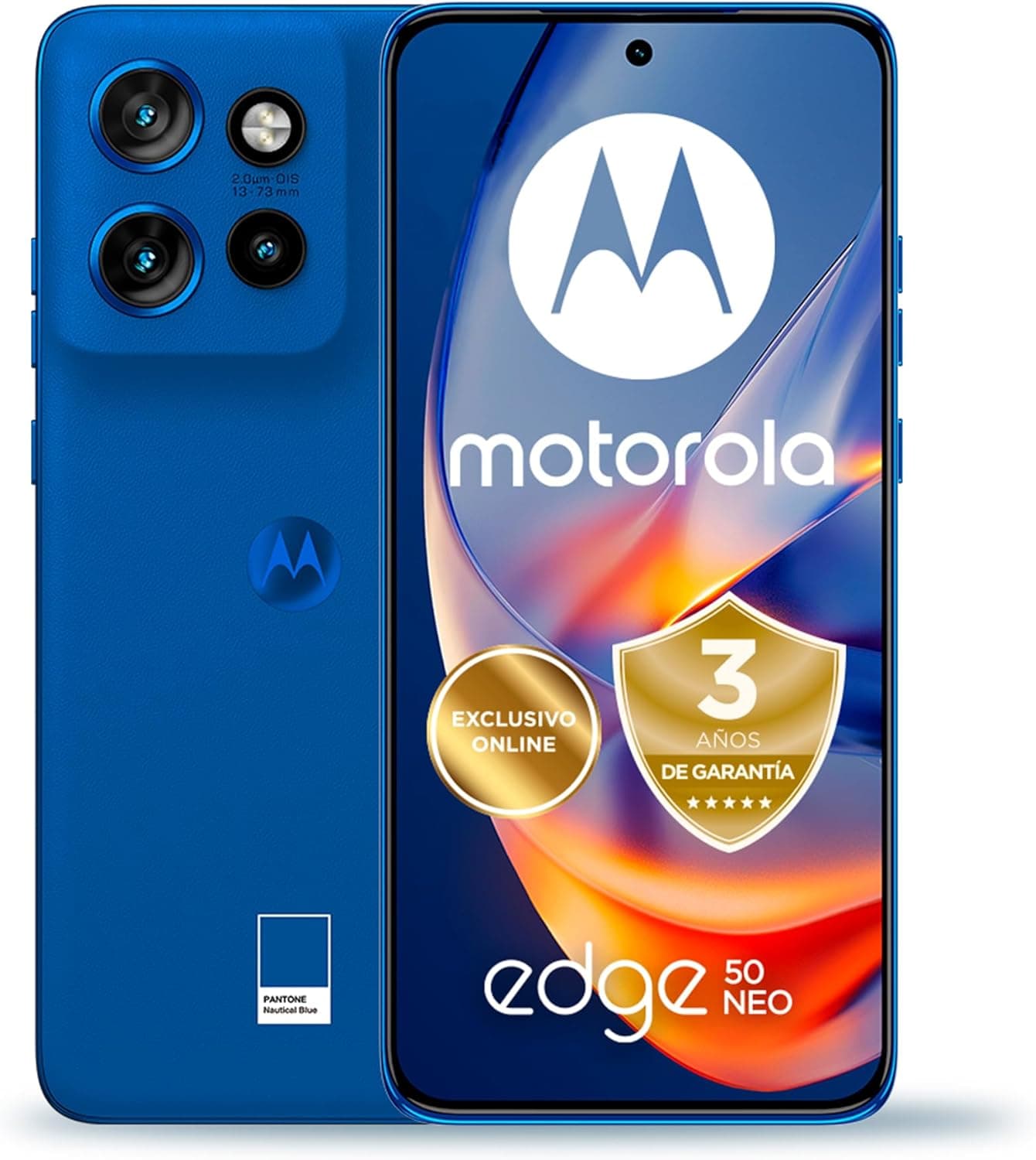 Motorola Edge 50 Neo, 24 GB (12 + 12 GB RAM Boost)/512 GB, Espanha, design compacto de 6,36", ecrã pOLED de 1,5 k, câmara 50 MP e zoom ótico 3X, carregamento Turbopower de 68 W, Dual SIM, capa