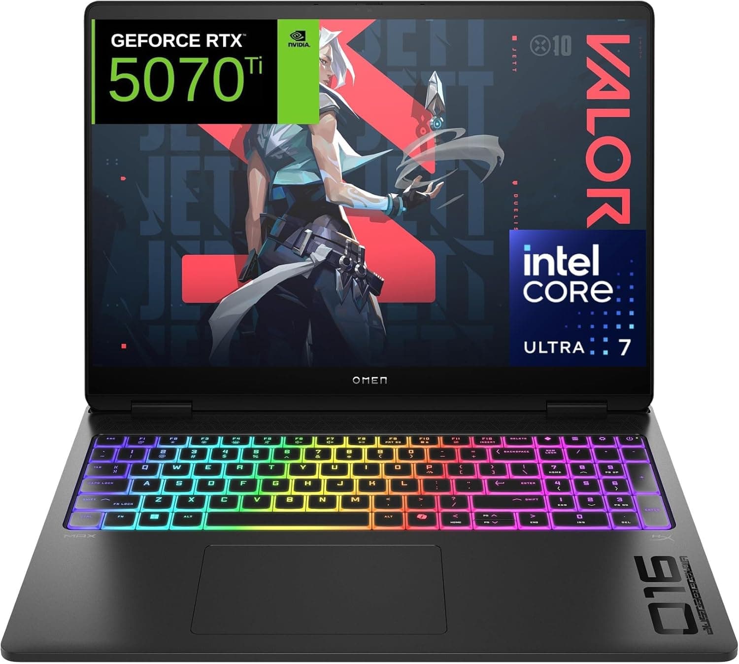 HP OMEN MAX 16-ah0018ns Computador portátil Gaming de 16" 2,5 K 240 Hz Intel Ultra 7-255HX, 32 GB RAM, 1 TB, NVIDIA GeForce RTX 5070 TI 12 GB, Windows 11, WiFi 7 preto - Teclado QWERTY espanhol