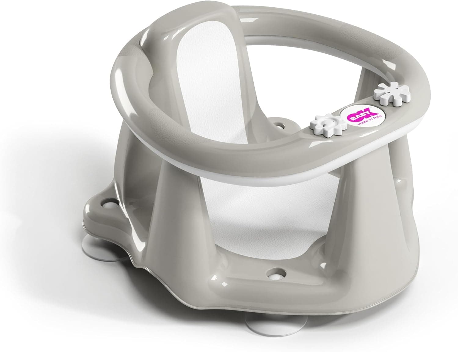 OKBABY Babysun - Assento de casa de banho para bebé, cinzento e branco