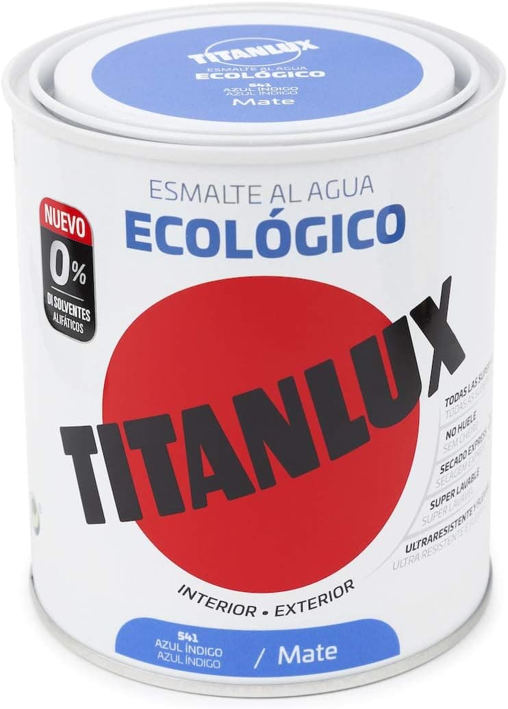 Titanlux Ecológico esmalte de água mulisuperfície mate azul índigo 750 ml