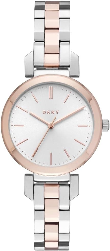 DKNY Relógio analógico para mulher de quartzo com correia em aço inoxidável NY2593