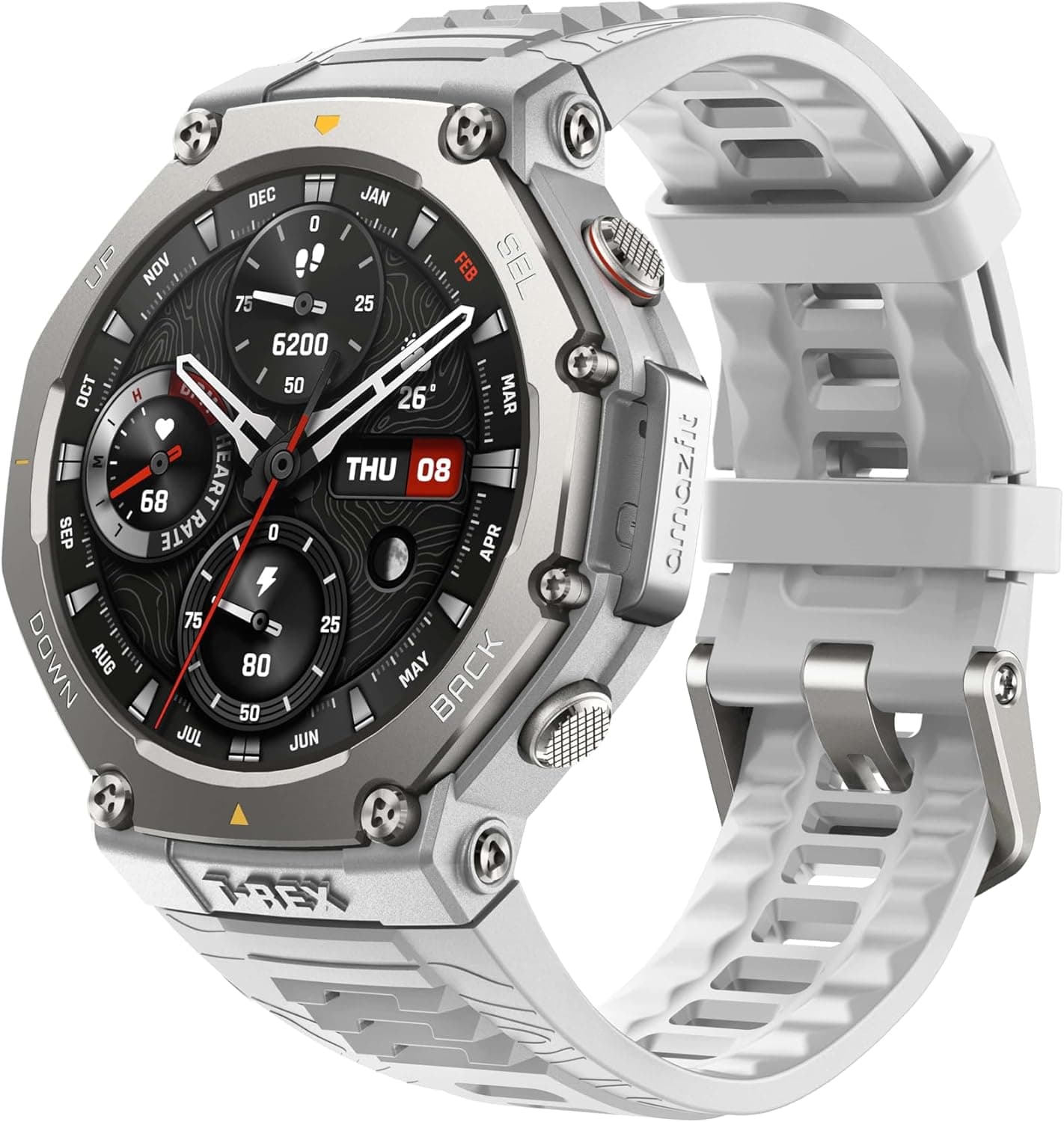 Amazfit T-Rex 3 Outdoor Smartwatch Ecrã AMOLED de 48mm, Mapas e Navegação Offline, 6 Sistemas de Satélite GPS de Banda Dupla, 27 Dias de Duração da Bateria, Pagamento NFC, Modo de Esportes de Aventura 170