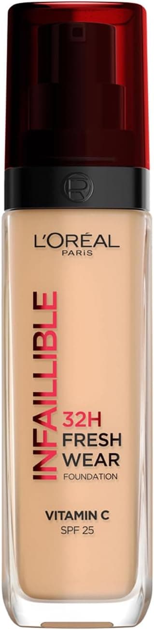 L'Oréal Paris, Base de maquilhagem líquida Infaillible 32h Fresh Wear, para todos os tipos de pele, longa duração, Tom: Sable (220), 30 ml