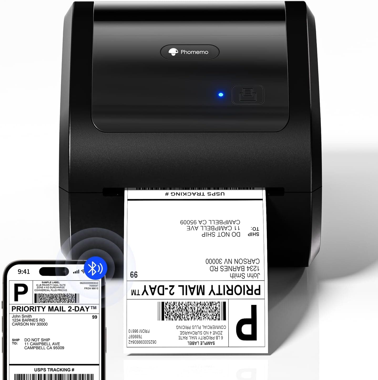 Phomemo 520BT- Impressora de etiquetas Bluetooth impressora de etiquetas DHL para envio de pacotes impressora de etiquetas 4XL impressora térmica, compatível para pequenas empresas UPS Ebay Amazon