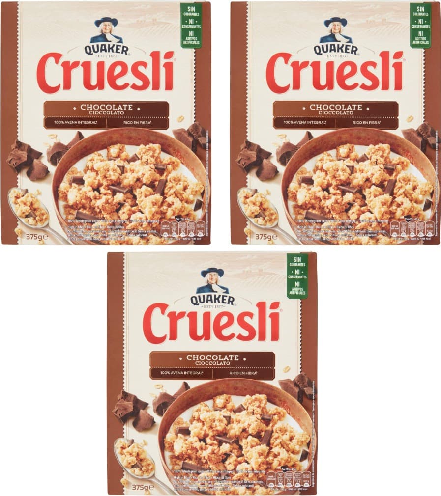 Quaker Cruesli Chocolate, 375g x 3