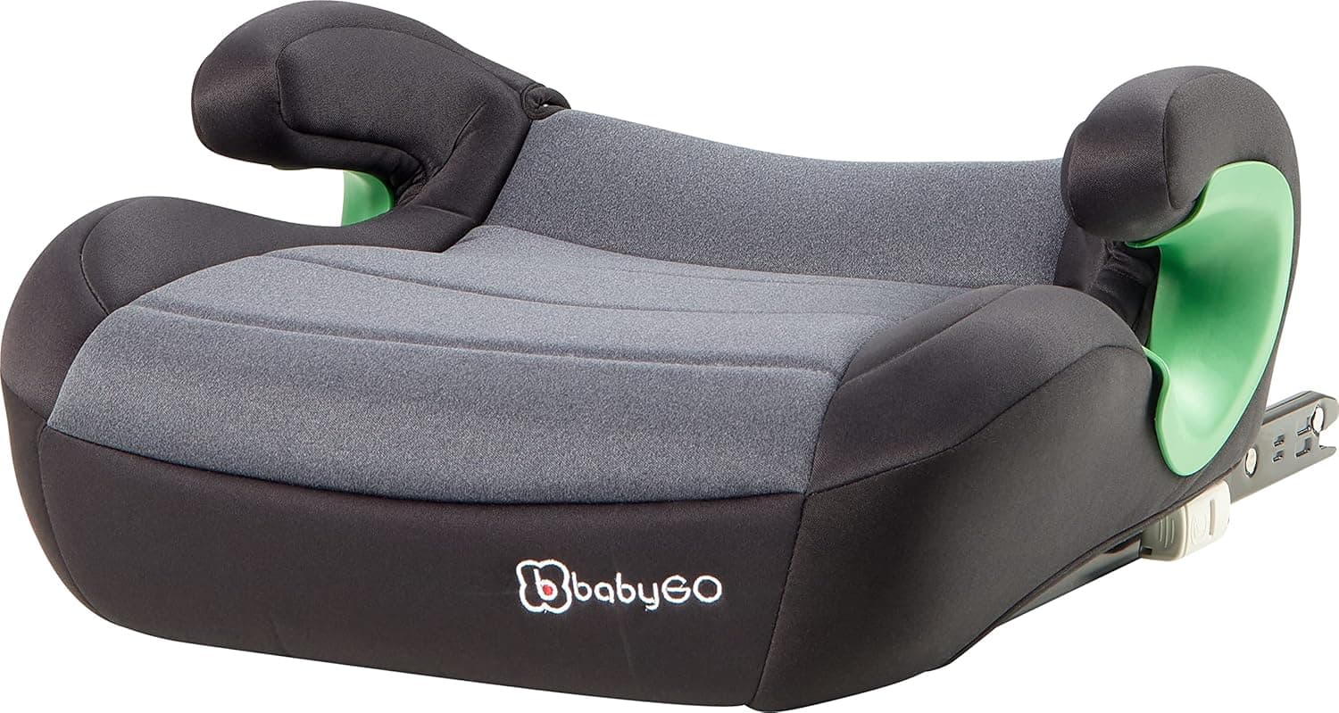babyGO Assento elevatório Bursa III de acordo com a nova norma I-Size: assento elevatório para crianças com Isofix ajustável, assento infantil / assento de carro infantil (aprox. 15-36 kg) cinzento